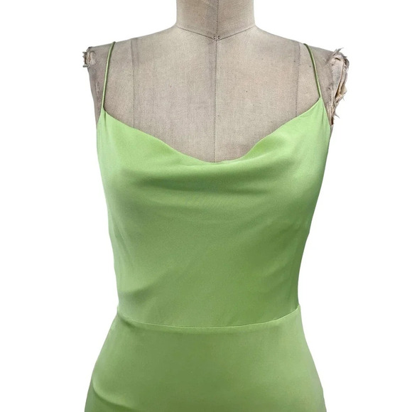 INTERMIX Paris‎ Silk Slip Dress Pistachio Green Size 0 - Picture 3 of 10